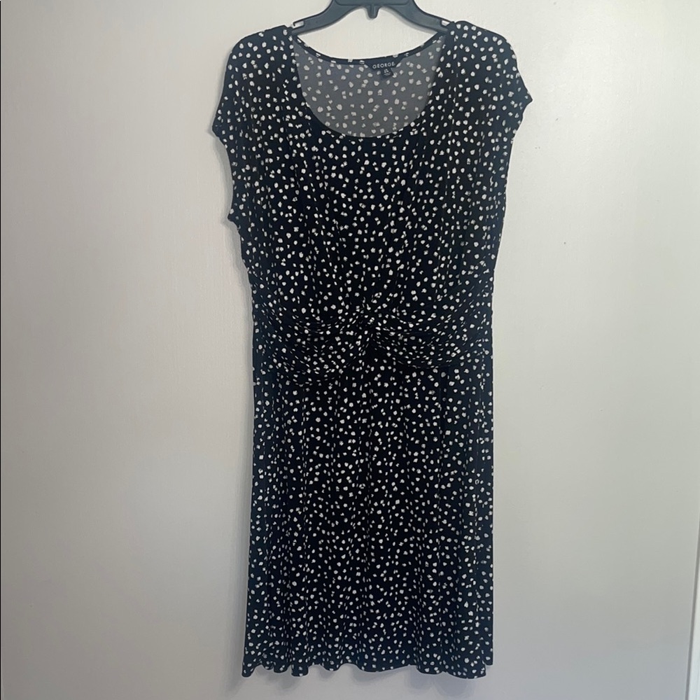 Black Stretchy Dress with White Dots